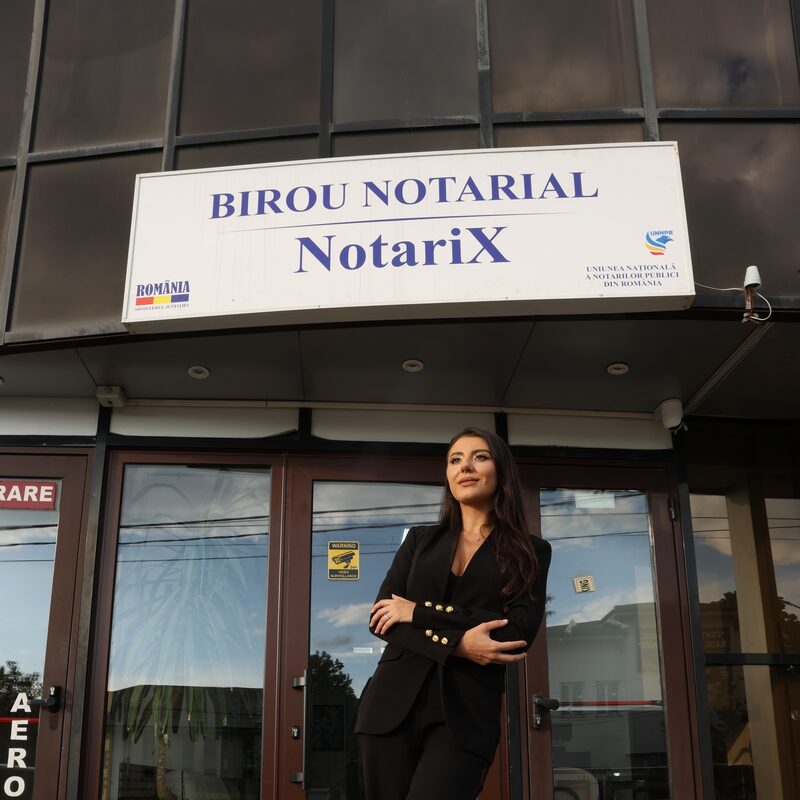 Birou notarial NotariX — Notar Afumați Stănescu Eliza-Gabriela în fața sediului pe DN2